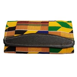 Shaeden Kente Print Tri-Fold Clutch Wallet